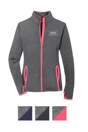 Sport-Tek - Ladies Sport-Wick Stretch Contrast Full-Zip Jacket.